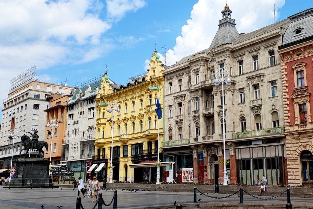 View of the main square in Zagreb